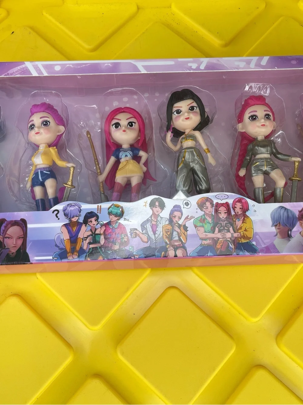 Kids Fashion Doll Set - Pink, Purple, Black, Gray, Yellow, Red